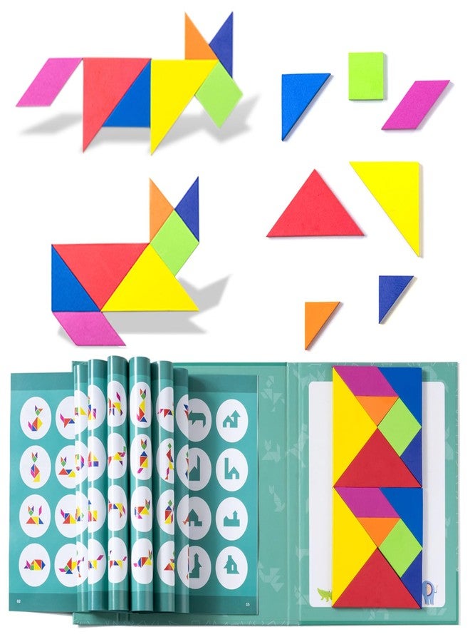 Odoorgames Magnetic Travel Tangram for Kids - 2 Sets Tangrams - Creative Magnetic Puzzles and Brain Stimulating Toys, Trip Toys for Car, Cruise & Airplane Rides - Image 1